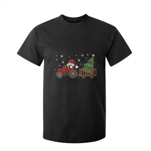 Tractor Christmas T Shirt For Kid Tree Lights Farmer Xmas Gift for Tractor Drivers TS10 Black Print Your Wear