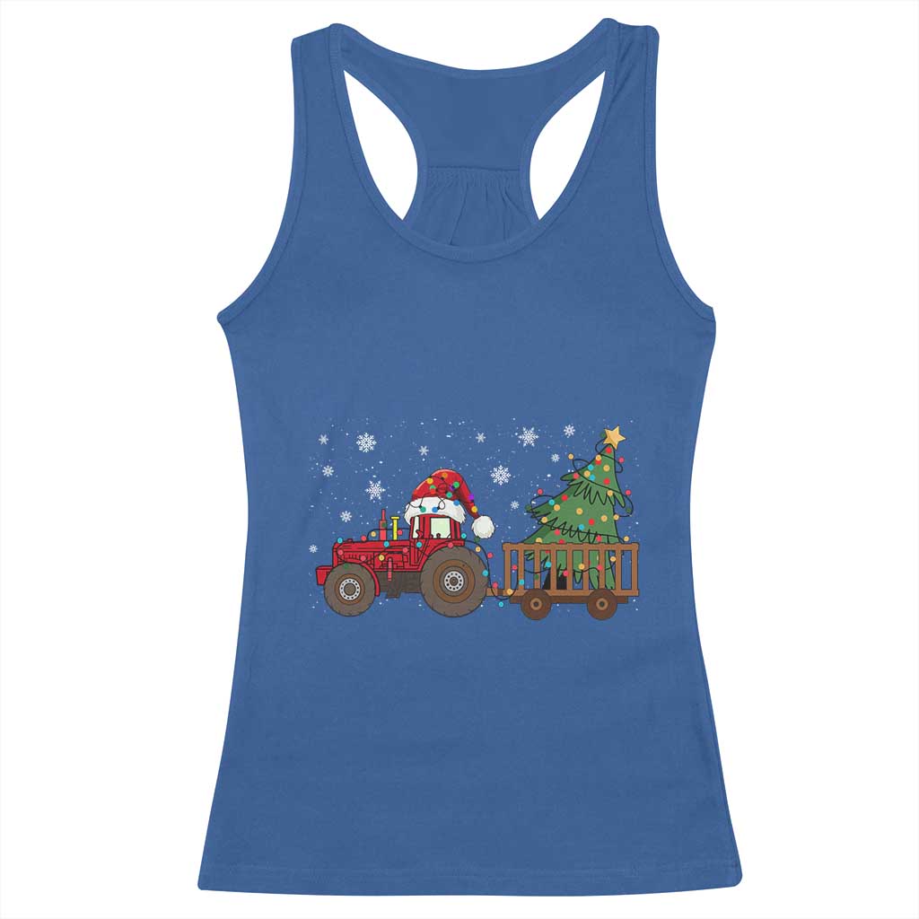 Tractor Christmas Racerback Tank Top Tree Lights Farmer Xmas Gift for Tractor Drivers TS10 Royal Blue Print Your Wear