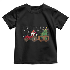 Tractor Christmas Toddler T Shirt Tree Lights Farmer Xmas Gift for Tractor Drivers TS10 Black Print Your Wear