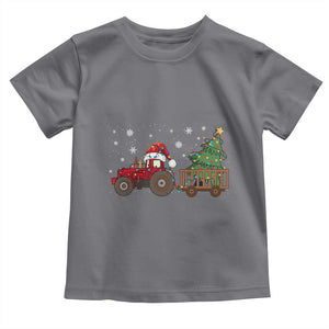 Tractor Christmas Toddler T Shirt Tree Lights Farmer Xmas Gift for Tractor Drivers TS10 Charcoal Print Your Wear