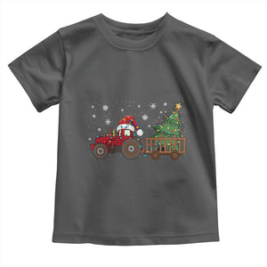 Tractor Christmas Toddler T Shirt Tree Lights Farmer Xmas Gift for Tractor Drivers TS10 Dark Heather Print Your Wear