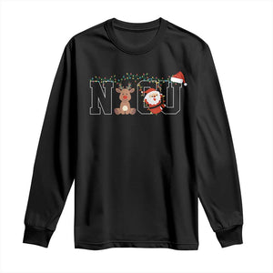 Christmas NICU Nurse Long Sleeve Shirt Cute Reindeer Student Xmas Gift TS10 Black Print Your Wear