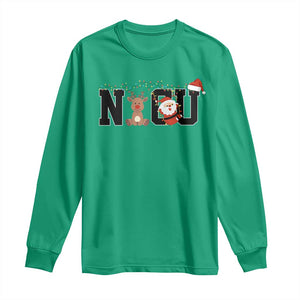 Christmas NICU Nurse Long Sleeve Shirt Cute Reindeer Student Xmas Gift TS10 Irish Green Print Your Wear