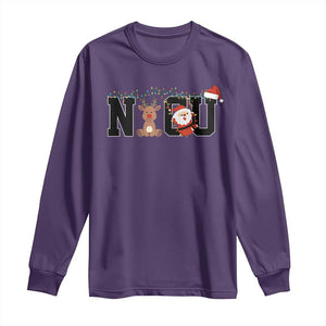 Christmas NICU Nurse Long Sleeve Shirt Cute Reindeer Student Xmas Gift TS10 Purple Print Your Wear