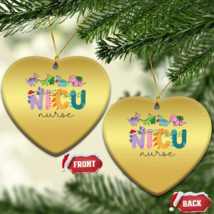 NICU Nurse Xmas Dinosaur Christmas Ornament Neonatal Intensive Care Unit Nurse Appreciation Gift TS10 Heart Gold Print Your Wear