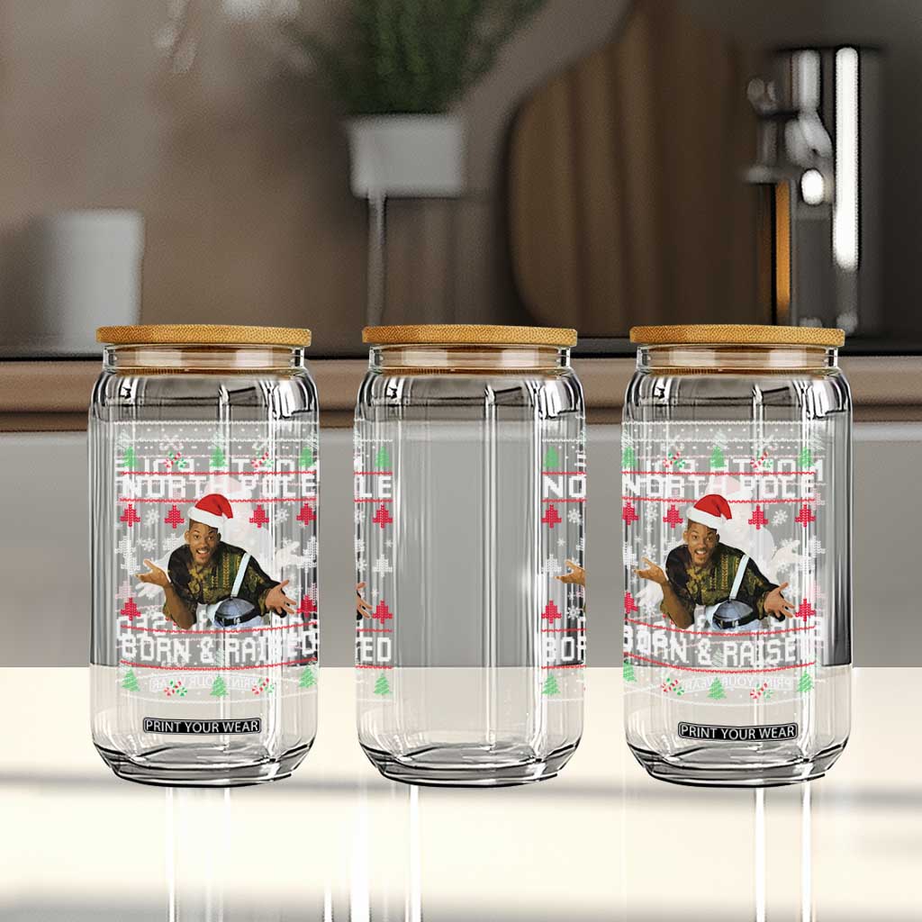 Funny Ugly Christmas Glass Can Fresh North Pole Born and Raised Prince TS10 Print Your Wear