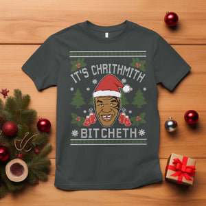 Funny Christmas T Shirt Merry Chrithmith Ath Thweater Tyson Professional Boxer Ugly Xmas TS10 Dark Heather Print Your Wear