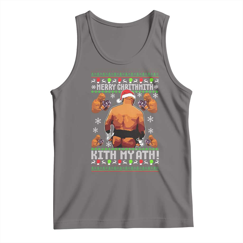 Merry Chrithmith Kith My Ath Funny Ugly Christmas Tank Top TS10 Deep Heather Print Your Wear