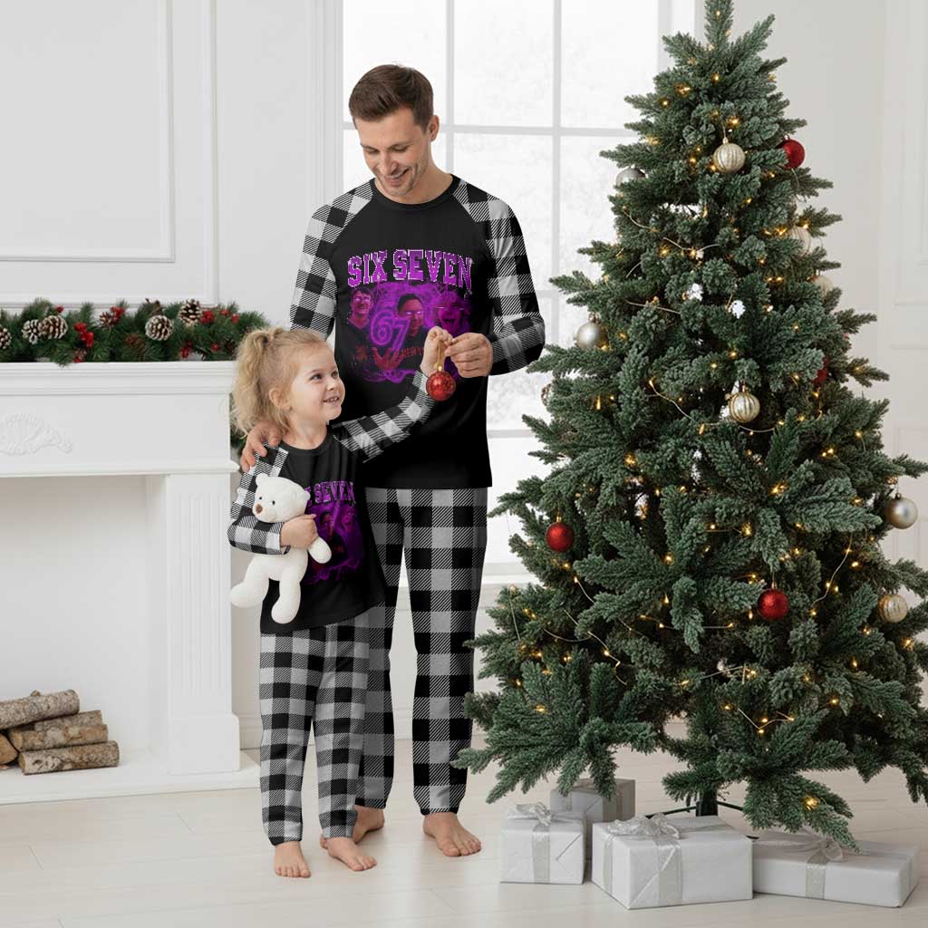 Funny Six Seven 6 7 Meme Plaid Pajama Set The Mason 67 Kid Bootleg Gen Alpha Slang TS10 White Plaid Print Your Wear