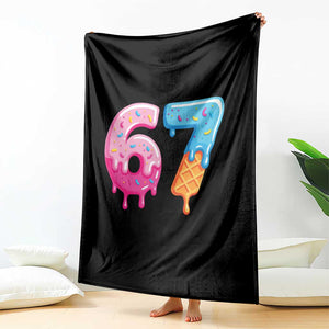 67 Ice Cream Drip Meme Throw Blanket Funny Six Seven Gen Alpha Slang TS10 Print Your Wear