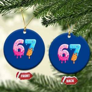 67 Ice Cream Drip Meme Ceramic Ornament Funny Six Seven Gen Alpha Slang TS10 1pc Blue Print Your Wear