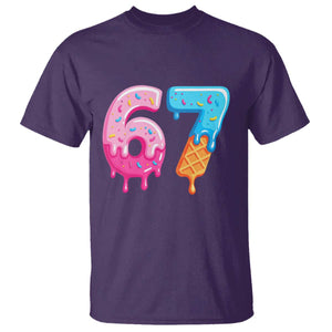 67 Ice Cream Drip Meme T Shirt Funny Six Seven Gen Alpha Slang TS10 Purple Print Your Wear