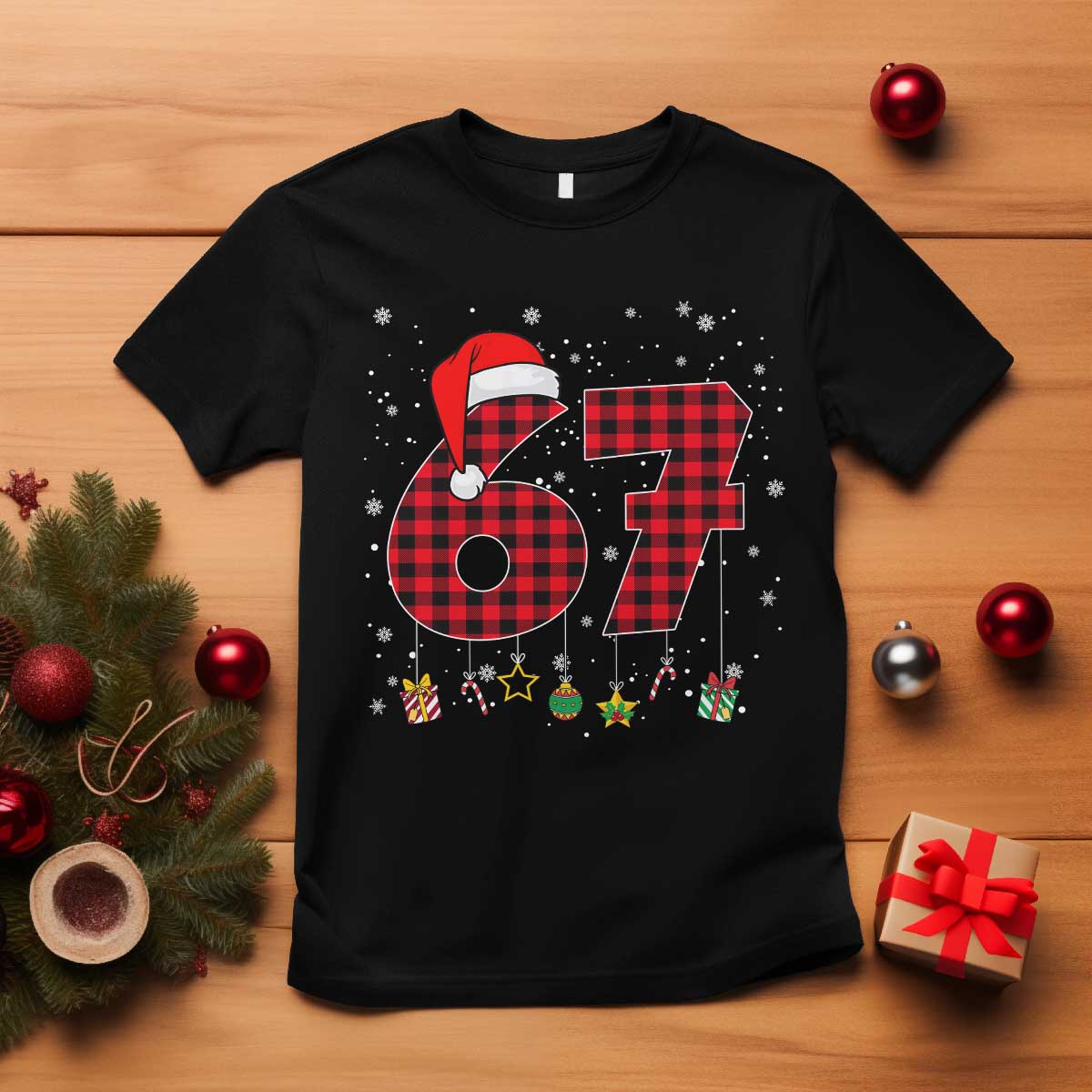 67 Christmas T Shirt Funny Six Seven 6 7 Meme Gen Alpha Slang TS10 Black Print Your Wear
