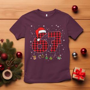 67 Christmas T Shirt Funny Six Seven 6 7 Meme Gen Alpha Slang TS10 Maroon Print Your Wear