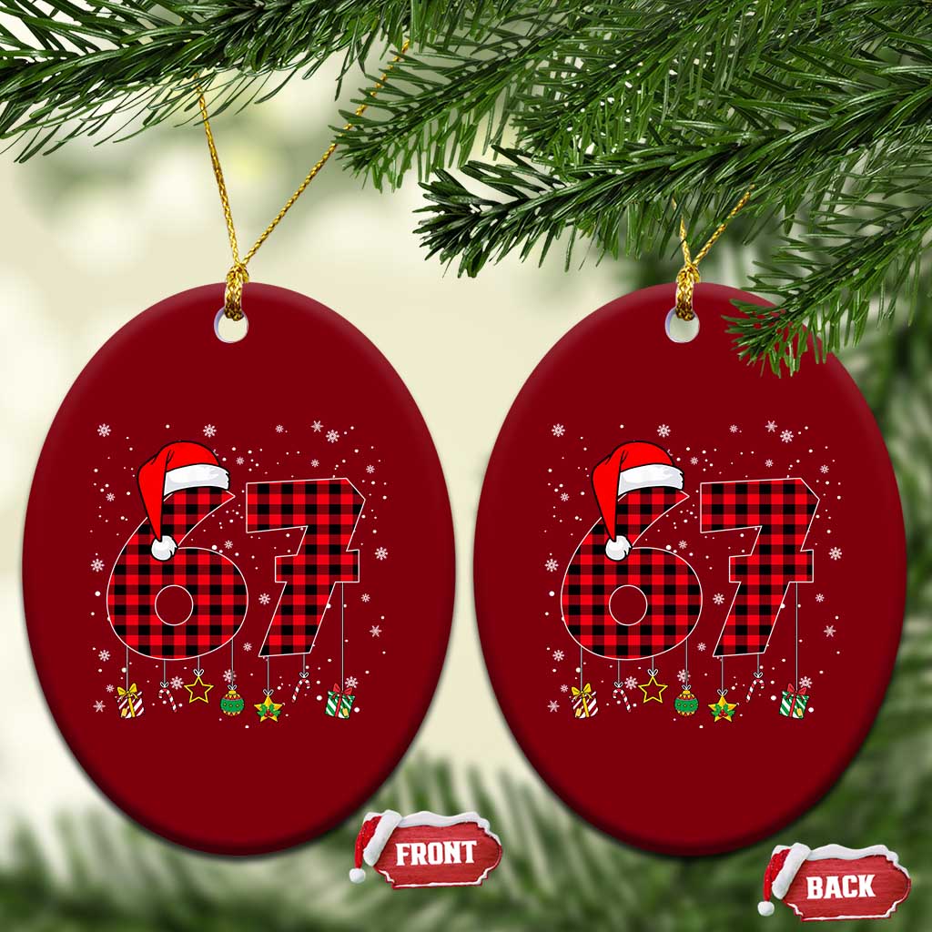 67 Christmas Ceramic Ornament Funny Six Seven 6 7 Meme Gen Alpha Slang TS10 Print Your Wear