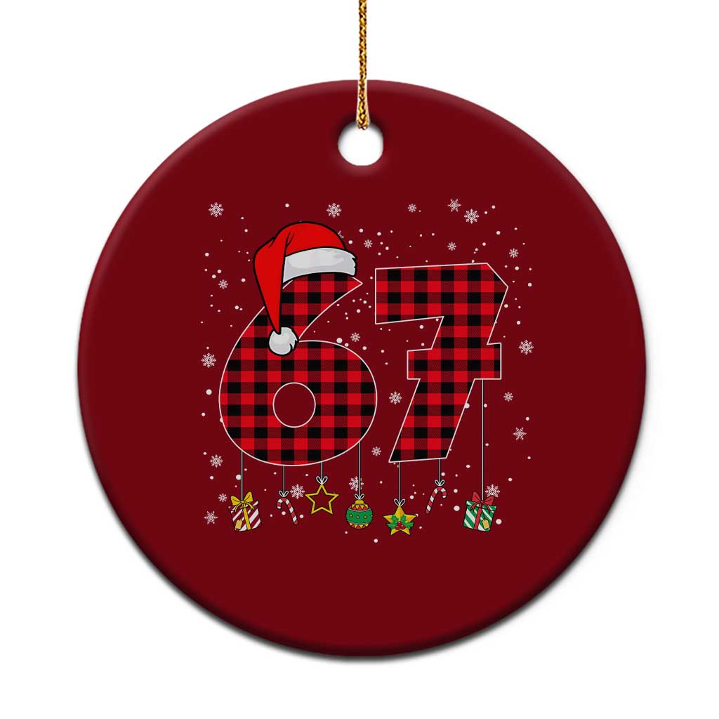 67 Christmas Ceramic Ornament Funny Six Seven 6 7 Meme Gen Alpha Slang TS10 1pc Red Print Your Wear