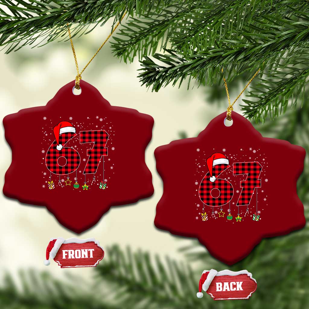 67 Christmas Ceramic Ornament Funny Six Seven 6 7 Meme Gen Alpha Slang TS10 Print Your Wear