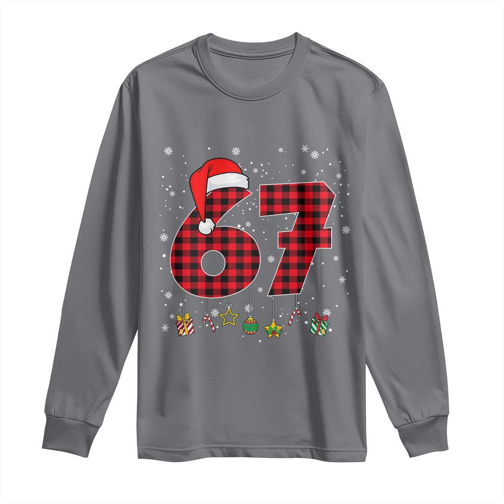 67 Christmas Long Sleeve Shirt Funny Six Seven 6 7 Meme Gen Alpha Slang TS10 Charcoal Print Your Wear