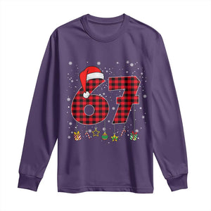 67 Christmas Long Sleeve Shirt Funny Six Seven 6 7 Meme Gen Alpha Slang TS10 Purple Print Your Wear