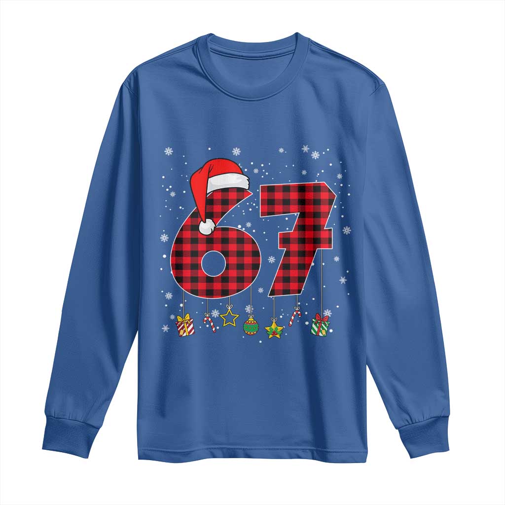 67 Christmas Long Sleeve Shirt Funny Six Seven 6 7 Meme Gen Alpha Slang TS10 Royal Blue Print Your Wear