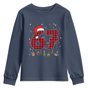 67 Christmas Youth Sweatshirt Funny Six Seven 6 7 Meme Gen Alpha Slang TS10 Navy Print Your Wear