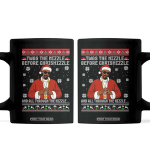 Funny Rapper Christmas Coffee Mug Gangsta Twas the Nizzle Before Chrismizzle Ugly Xmas TS10 Black Print Your Wear