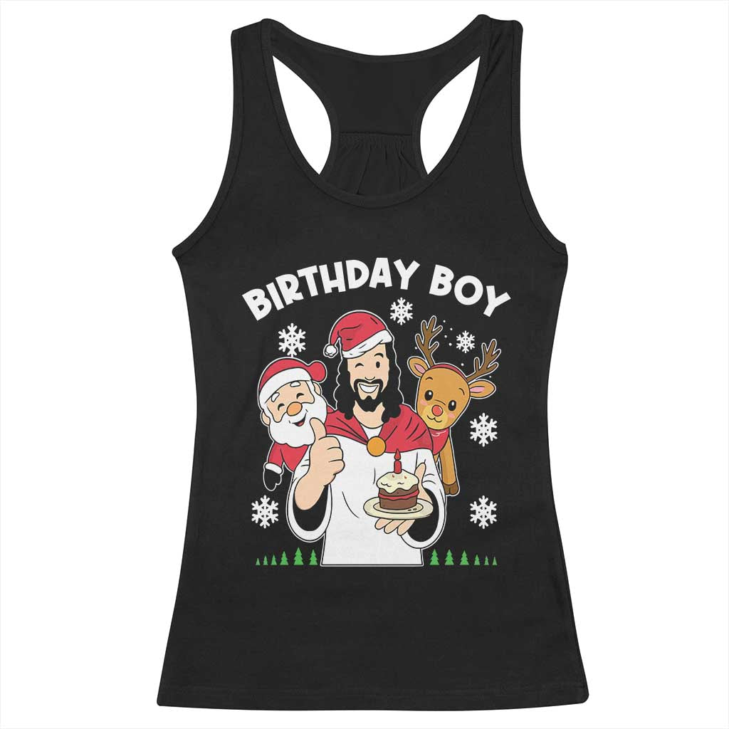 Birthday Boy Jesus Christmas Racerback Tank Top Christian Xmas TS10 Black Print Your Wear