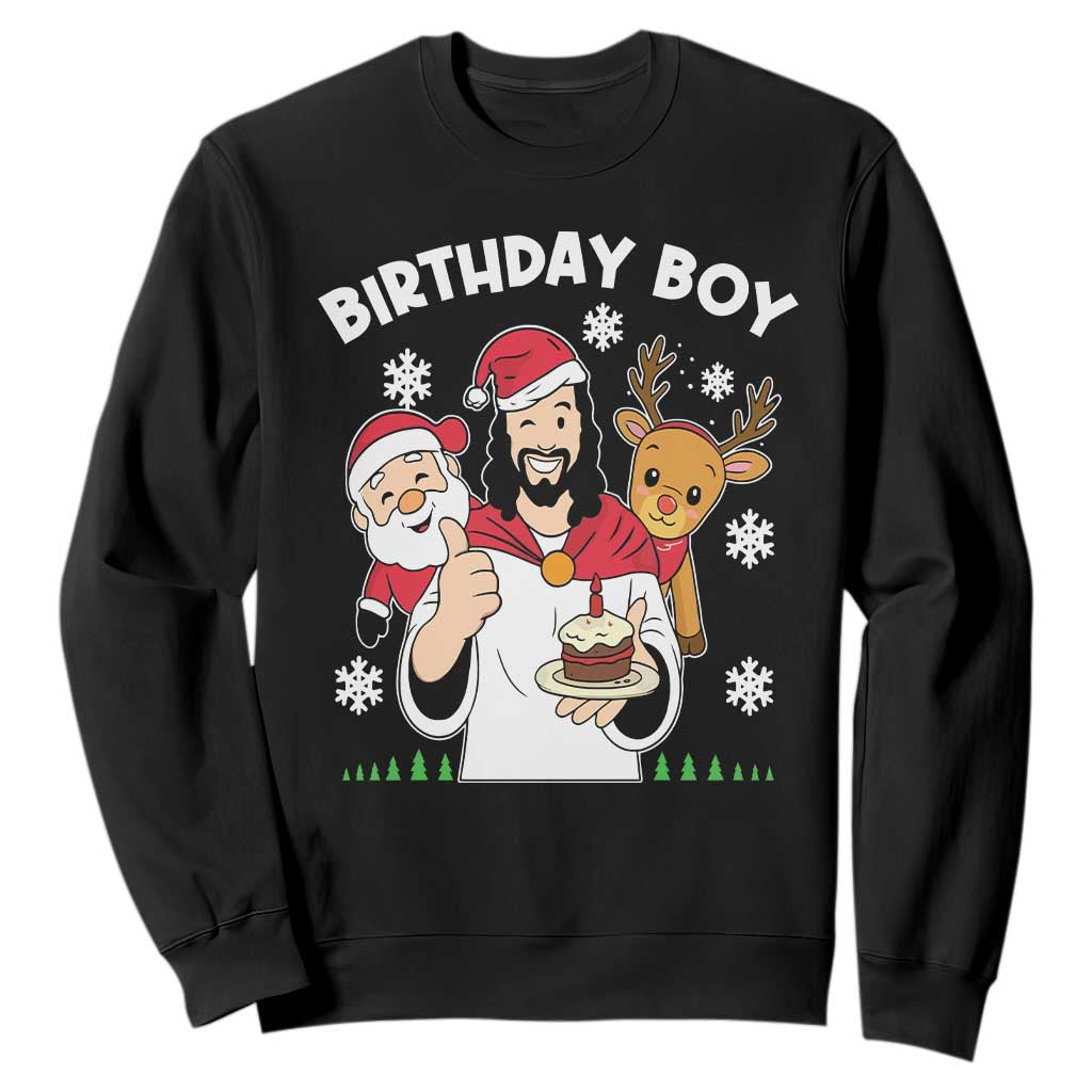 Birthday Boy Jesus Christmas Sweatshirt Christian Xmas TS10 Black Print Your Wear