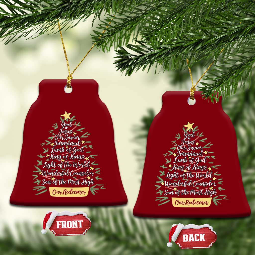 Christmas Christian Ceramic Ornament Jesus Names Tree Religious Faith TS10 Print Your Wear