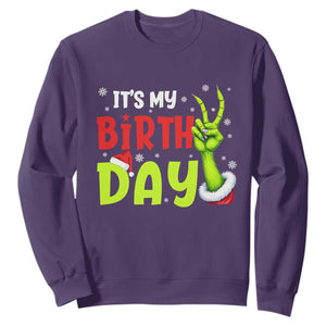 It's My Birthday Christmas Sweatshirt Funny Bday Xmas TS10 Purple Print Your Wear