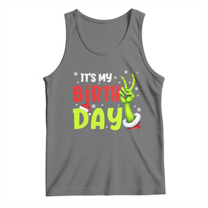 It's My Birthday Christmas Tank Top Funny Bday Xmas TS10 Black Heather Print Your Wear