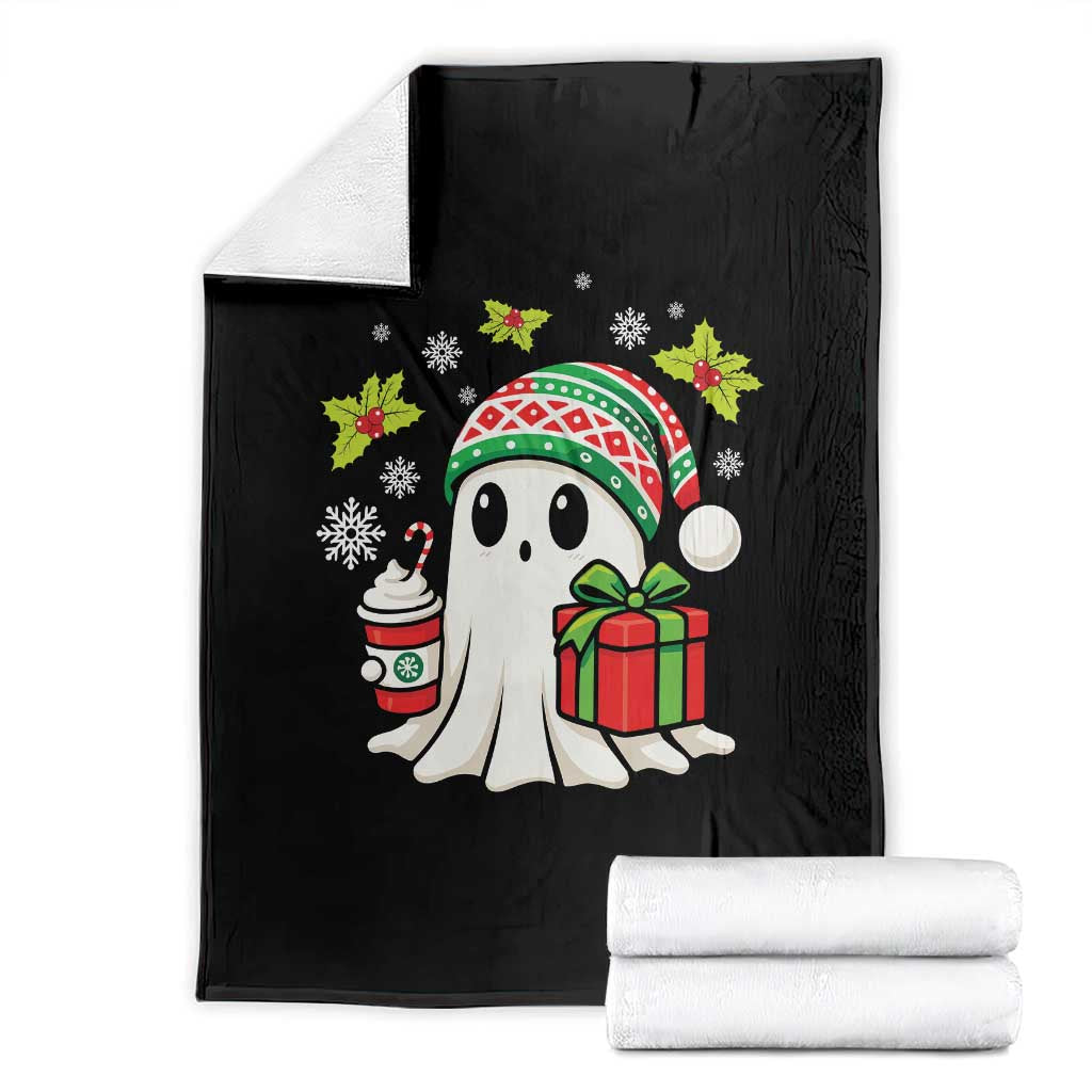 Ghost Santa Christmas Throw Blanket Holiday Xmas Halloween TS10 Black Print Your Wear