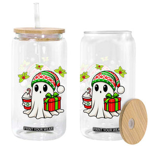 Ghost Santa Christmas Glass Can Holiday Xmas Halloween TS10 Print Your Wear