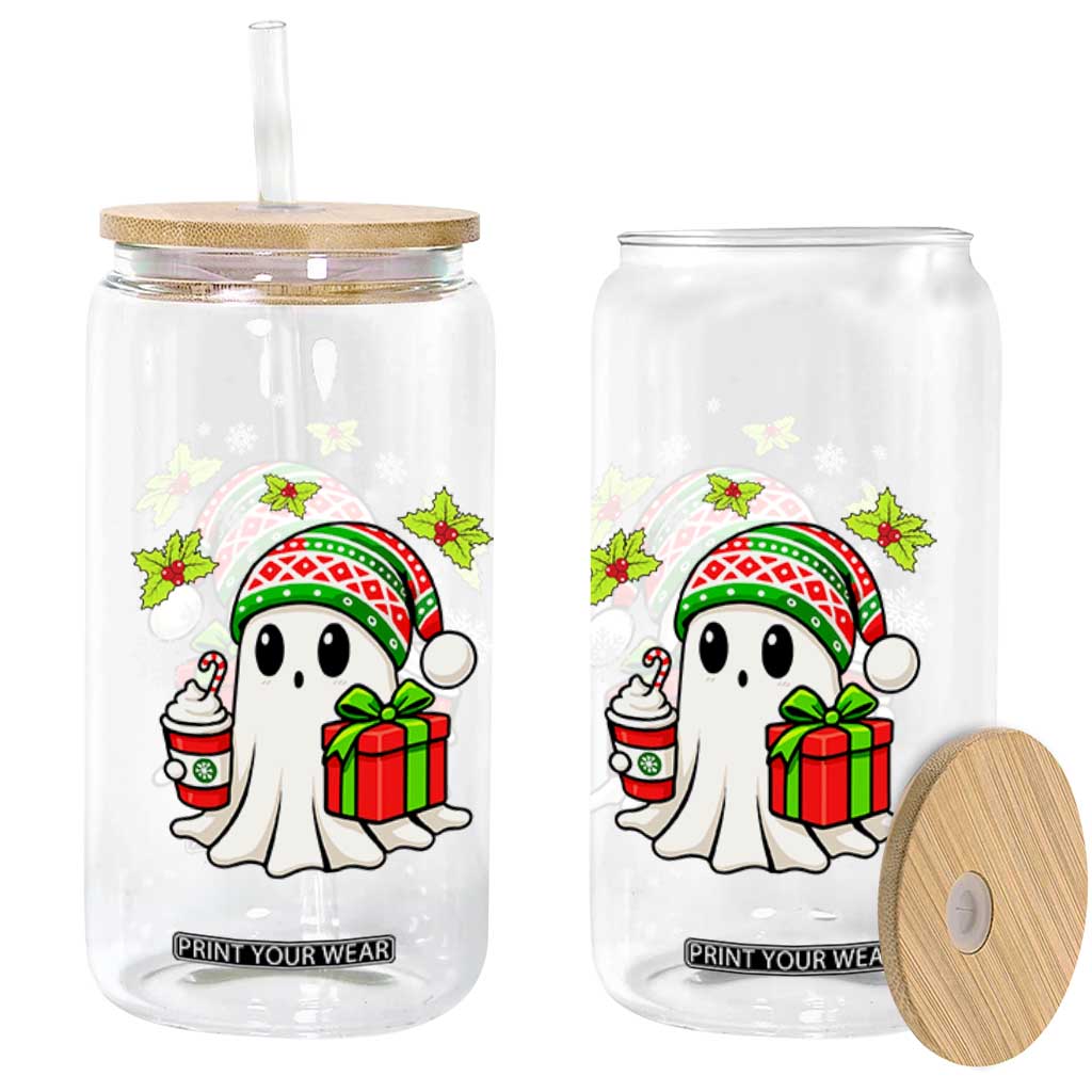 Ghost Santa Christmas Glass Can Holiday Xmas Halloween TS10 Print Your Wear