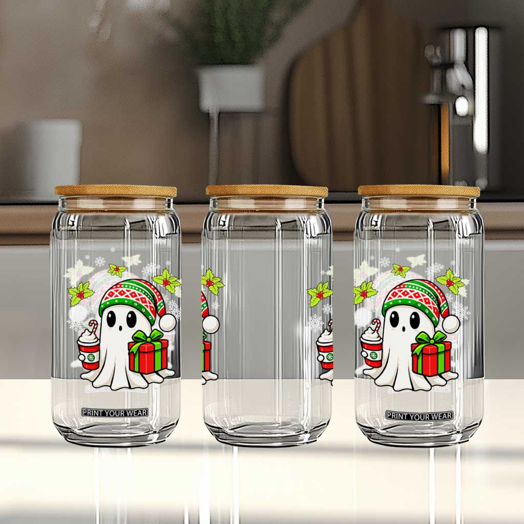 Ghost Santa Christmas Glass Can Holiday Xmas Halloween TS10 Print Your Wear