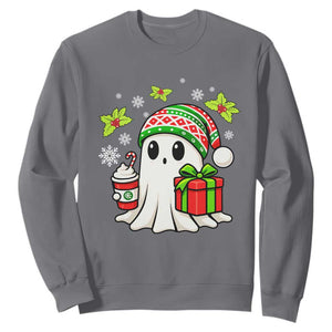 Ghost Santa Christmas Sweatshirt Holiday Xmas Halloween TS10 Charcoal Print Your Wear