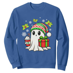 Ghost Santa Christmas Sweatshirt Holiday Xmas Halloween TS10 Royal Blue Print Your Wear