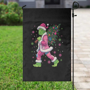 Bigfoot Christmas Tree Garden Flag Pink Xmas Funny Green Sasquatch TS10 Print Your Wear