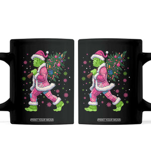 Bigfoot Christmas Tree Coffee Mug Pink Xmas Funny Green Sasquatch TS10 Black Print Your Wear