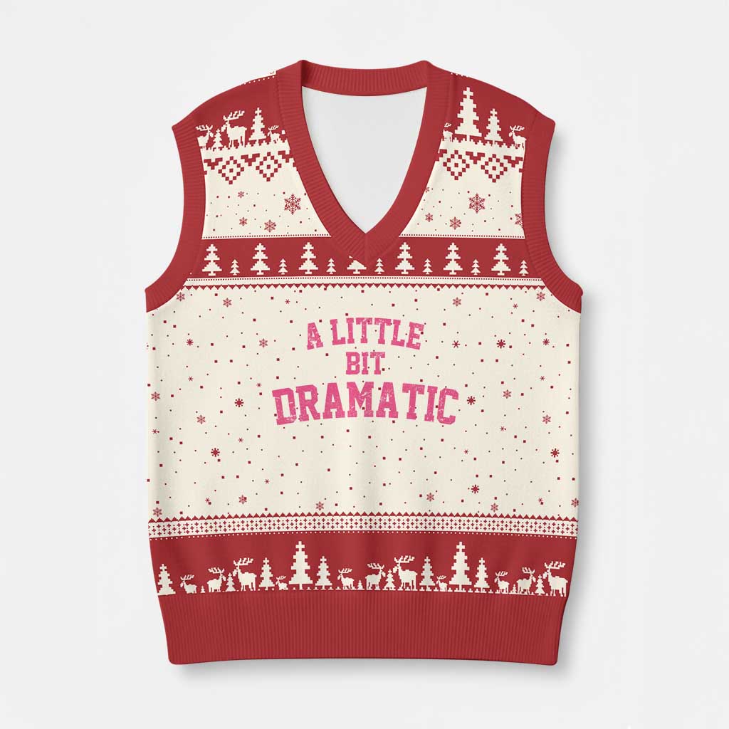 A Little Bit Dramatic V-Neck Knit Sweater Vest Funny Regina Costume TS10 Beige Red Print Your Wear