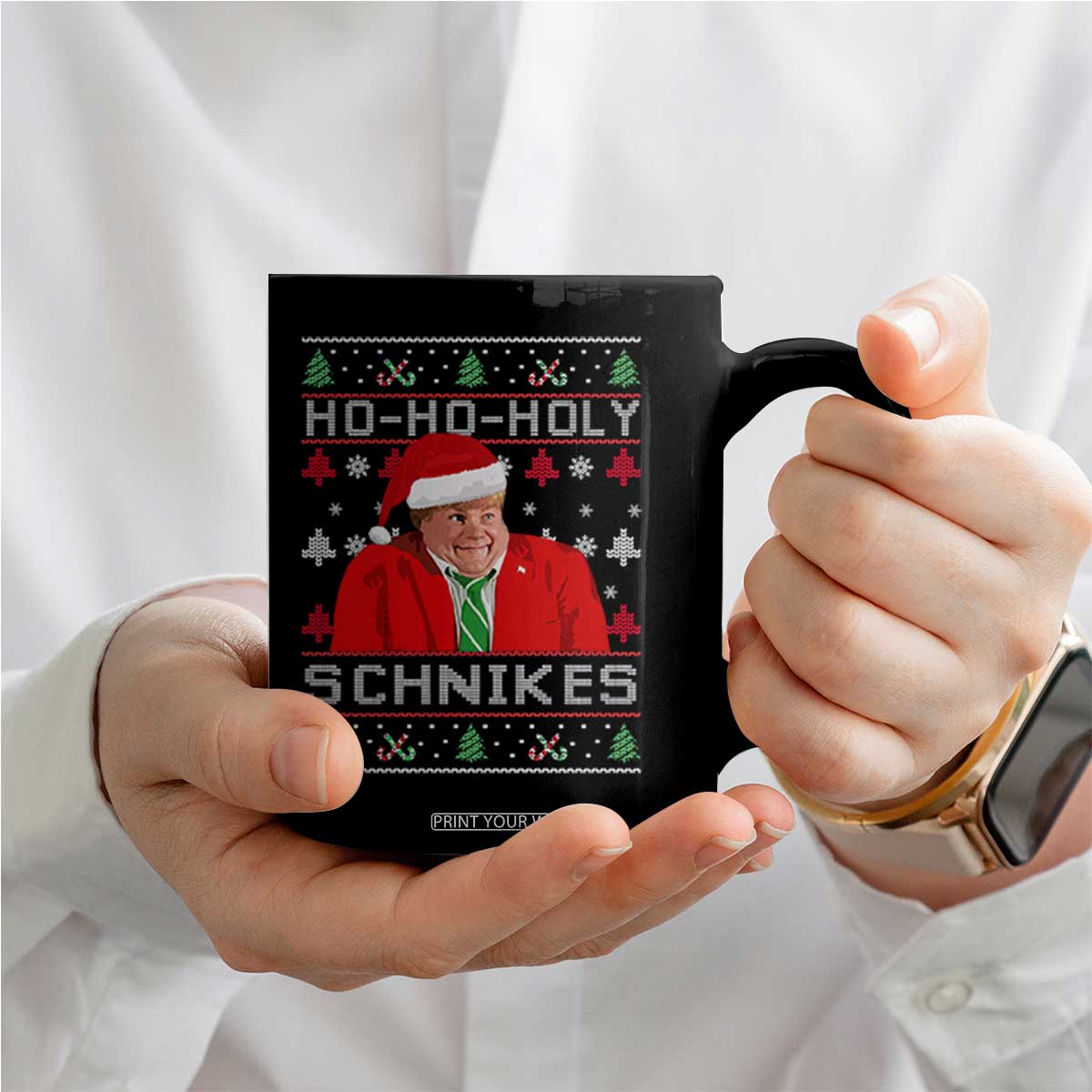 Funny Ugly Christmas Coffee Mug Chris Holy Schnikes Farley TS10 Print Your Wear