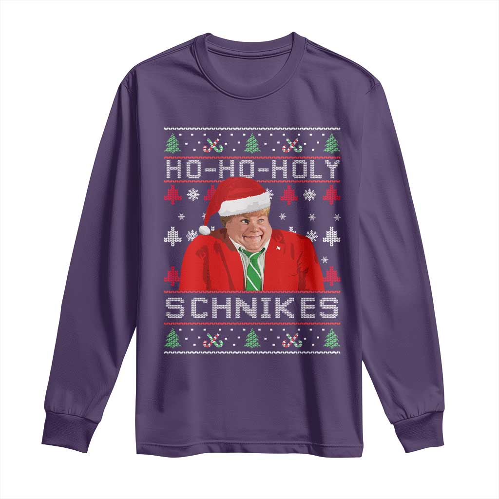 Funny Ugly Christmas Long Sleeve Shirt Chris Holy Schnikes Farley TS10 Purple Print Your Wear
