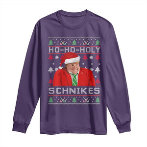Funny Ugly Christmas Long Sleeve Shirt Chris Holy Schnikes Farley TS10 Purple Print Your Wear
