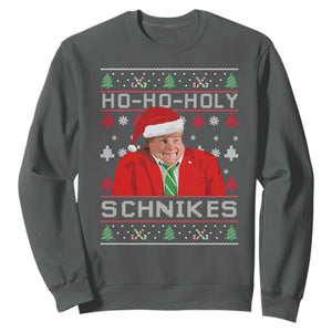 Funny Ugly Christmas Sweatshirt Chris Holy Schnikes Farley TS10 Dark Heather Print Your Wear