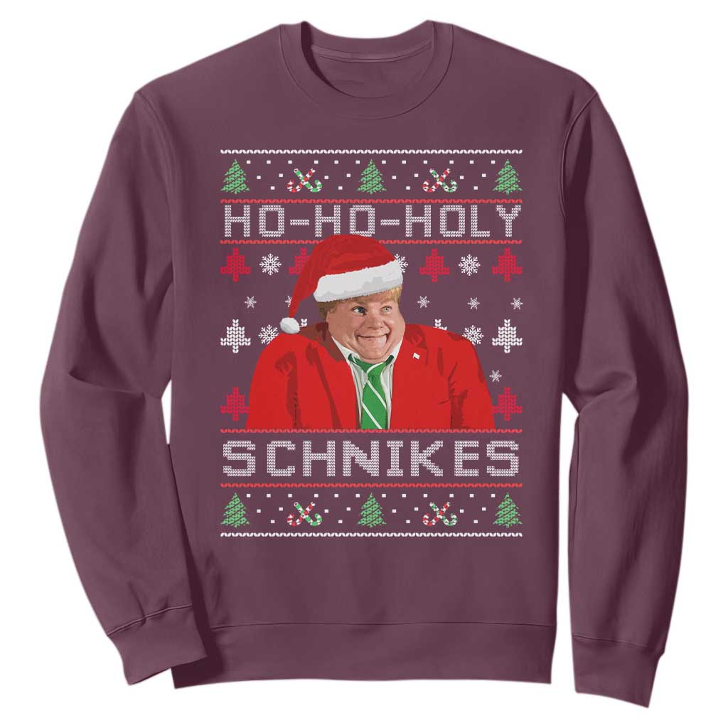 Funny Ugly Christmas Sweatshirt Chris Holy Schnikes Farley TS10 Maroon Print Your Wear