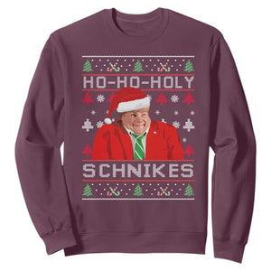 Funny Ugly Christmas Sweatshirt Chris Holy Schnikes Farley TS10 Maroon Print Your Wear