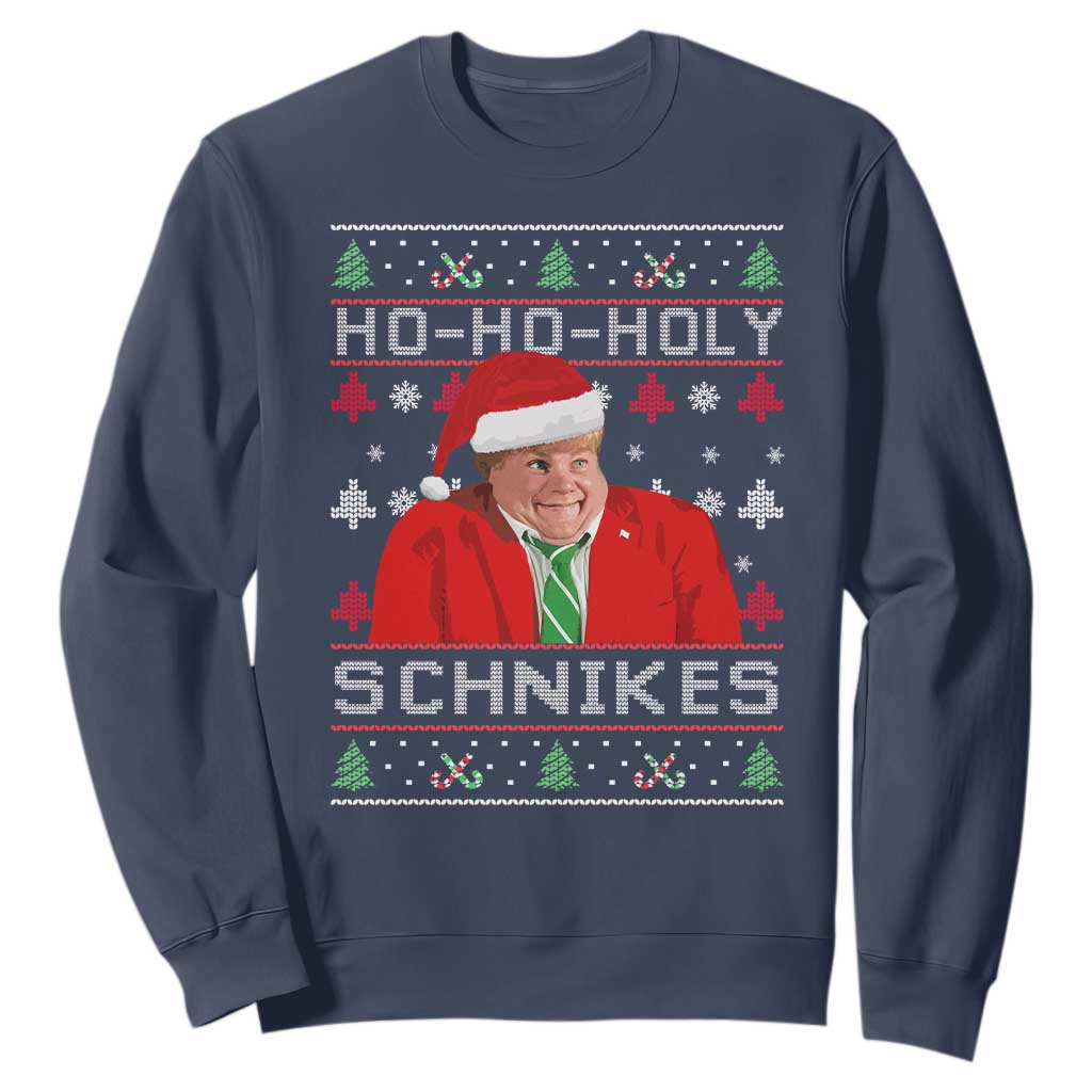 Funny Ugly Christmas Sweatshirt Chris Holy Schnikes Farley TS10 Navy Print Your Wear