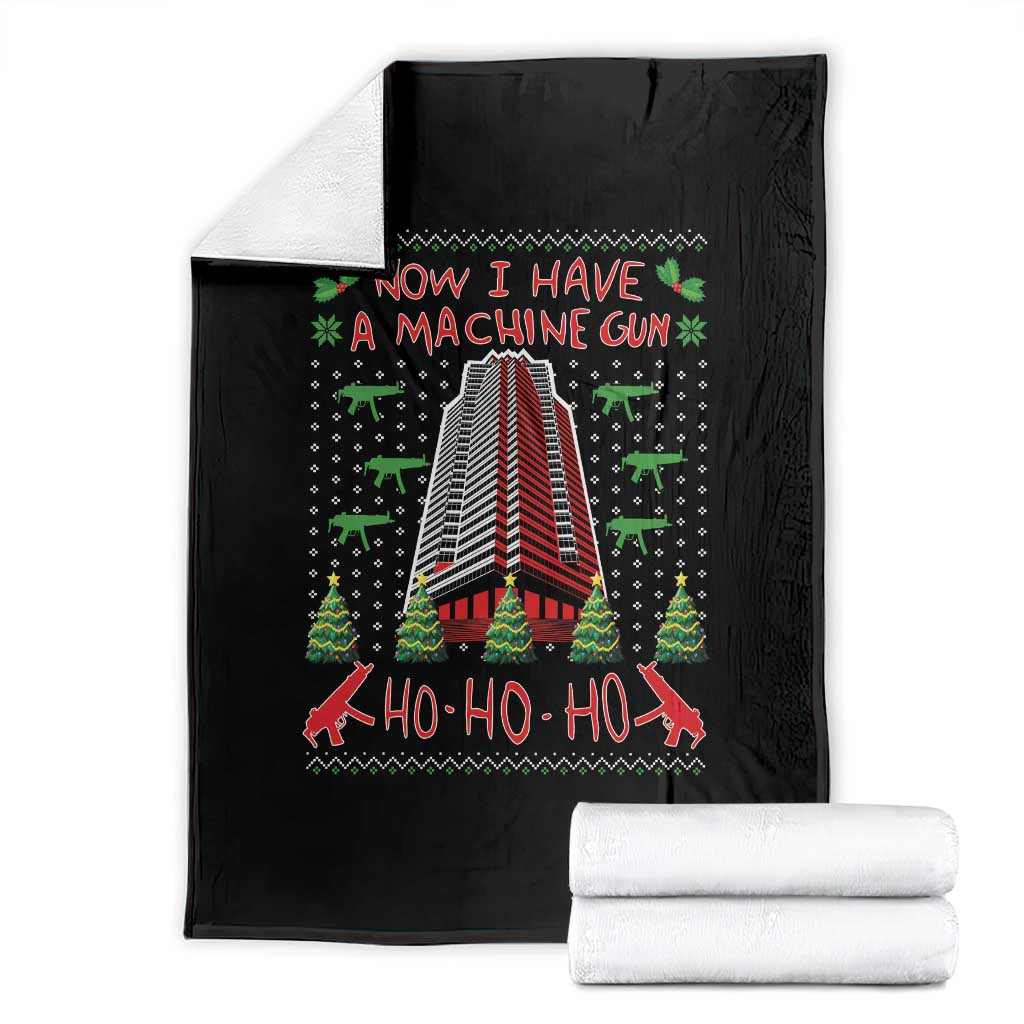 Now I Have A Machine Gun Throw Blanket Nakatomi Plaza Christmas Party 1988 Ugly Xmas Gift TS10 Black Print Your Wear