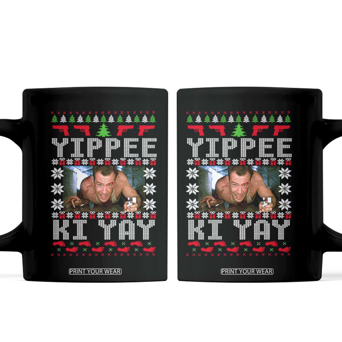 Yippee Ki Yay Coffee Mug Funny 80's Movie Xmas Gift Ugly Christmas TS10 Black Print Your Wear