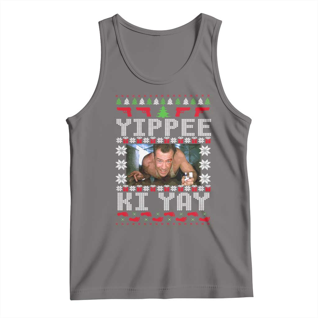 Yippee Ki Yay Tank Top Funny 80's Movie Xmas Gift Ugly Christmas TS10 Deep Heather Print Your Wear